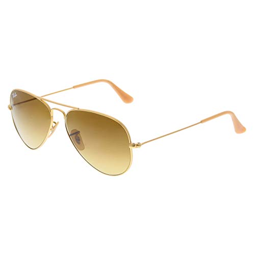 Ray Ban Unisex Sonnenbrille Aviator, Gr. Large (Herstellergröße: 58), Gold (gold braun 112/85, Gläser: braun verlauf)