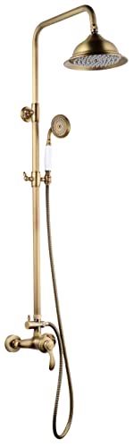 Edouard Rousseau - Byron Duschsäule – schwenkbarer Duschkopf – Antikalk-Noppen, Teleskoparm drehbar – flexibel 1,50 m – alte Bronze, Schwarz