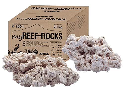 ARKA Aquatics MRROSMD myReef-Rocks - natürliches Riff-Gestein, auch für Cichliden-Aquarien geeignet, hochporös, schadstofffrei, 20 kg, M