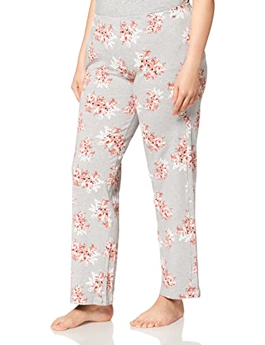 Skiny Damen Sleep & Dream Hose lang Schlafanzughose, Mehrfarbig (Grey Melange Flower 2336), (Herstellergröße: 40)