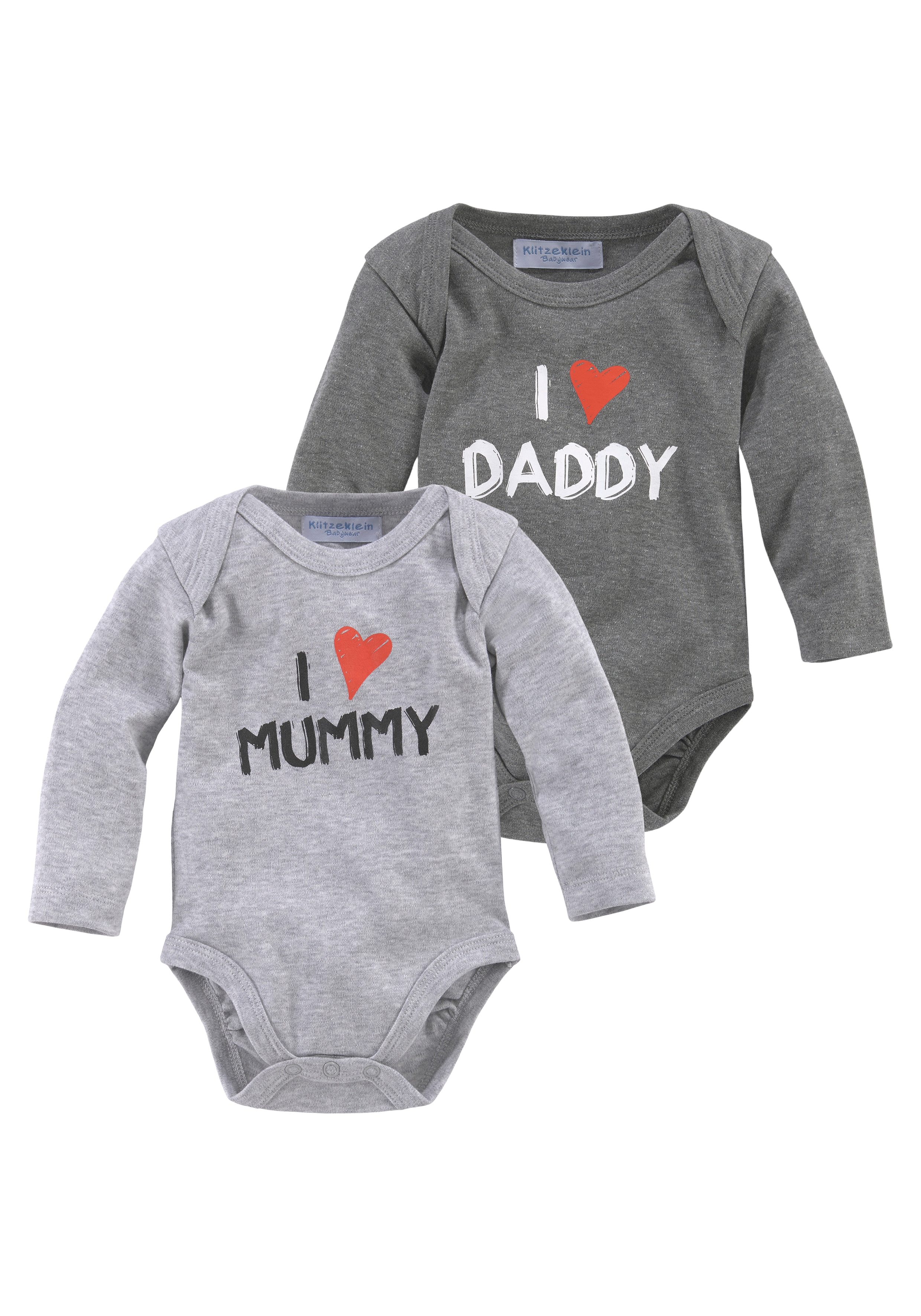 Klitzeklein Langarmbody "Mummy & Daddy", (Packung, 2 tlg.)