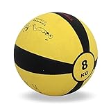 TrainHard Medizinball 1-12 kg, Gummi Gewichtsball in 10 Farbig, Professionelle Gymnastikball für Krafttraining, Crossfit und Fitness (8 KG - Gelb)