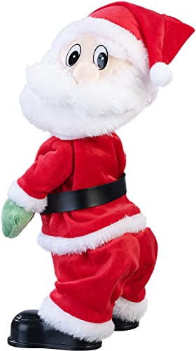 infactory Tanzender Weihnachtsmann: Singender und twerkender Weihnachtsmann, 30 cm (Weihnachtsfiguren)