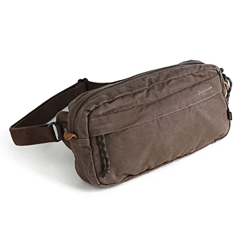 Gootium Herren Crossbody Pack – Canvas Daily Essentials Sling Bag Small Shoulder Backpack, Umber, Medium