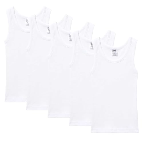 Abanderado Jungen Bundle Sport Junior Kurzarm-T-Shirt, weiß, 16 Jahre (5er Pack)