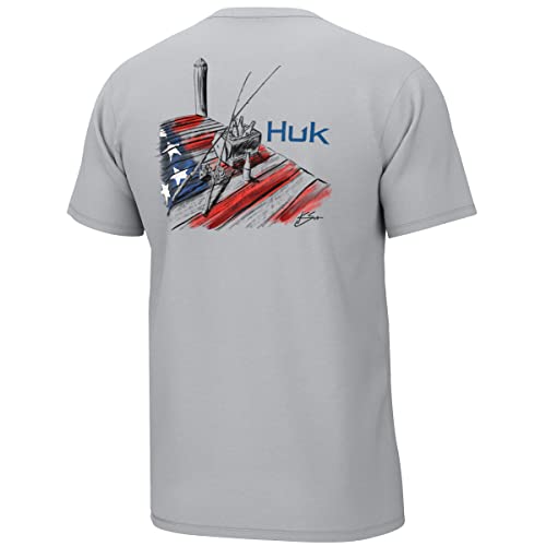 HUK Herren Standard KC Scott Kurzarm Tee Performance Angeln T-Shirt Brew Dock-Harbor Mist, Large