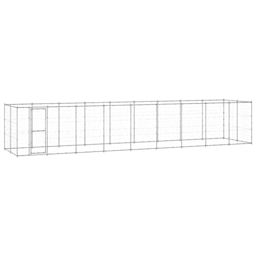 Hundehütte für den Außenbereich, Laufstall für Hunde, Welpen, Zwinger, verzinkter Stahl, 21,78 m²