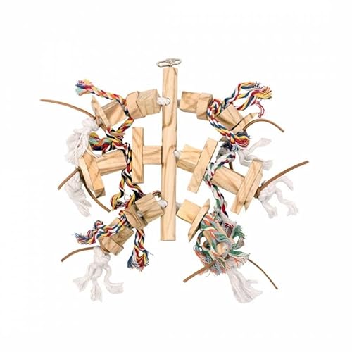 duvoplus, Holz-Aufhänger mit Leder & Seil 45 cm, Vögel, Vögel