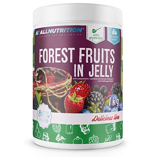 ALLNUTRITION Fruits In Jelly 1er pack 1000g Früchte im Gelee Ohne Zucker Kalorienarm Diätetisch Süßer Nachtisch Mit Ganzen Früchten Für Einen Einfacheren Muskelaufbau (Waldfrüchte)