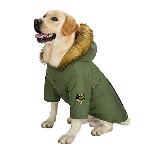 NashaFeiLi Hundemantel für den Winter, für große Hunde, mit Kapuze, für kaltes Wetter, für mittelgroße und große Hunde (Nr. 30)