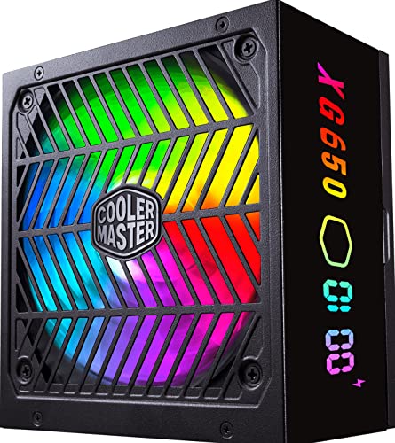 Cooler Master XG650 Plus Platinum PC-Netzteil (EU) - 80 Plus Platinum (+92% Effizienz), 650W, vollständig modular, Echtzeit-Display, 100% jap. Kondensatoren, 135mm FDB-ARGB-Lüfter