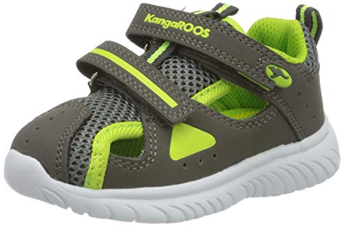 KangaROOS KI-Rock Lite V Unisex Baby Sneaker, Grau (Steel Grey/Lime 2014), 21 EU
