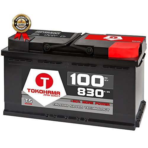 T TOKOHAMA JAPAN QUALITY Autobatterie 100Ah 830A Starterbatterie +30% mehr Power ersetzt 92ah 88Ah