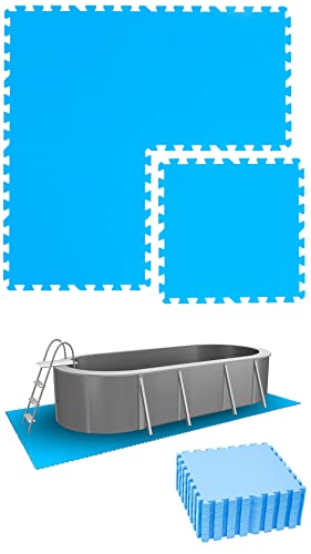 EYEPOWER 4,7 m² Poolunterlage - 20 Eva Matten 50x50 - Outdoor Pool Unterlage - Unterlegmatten Set