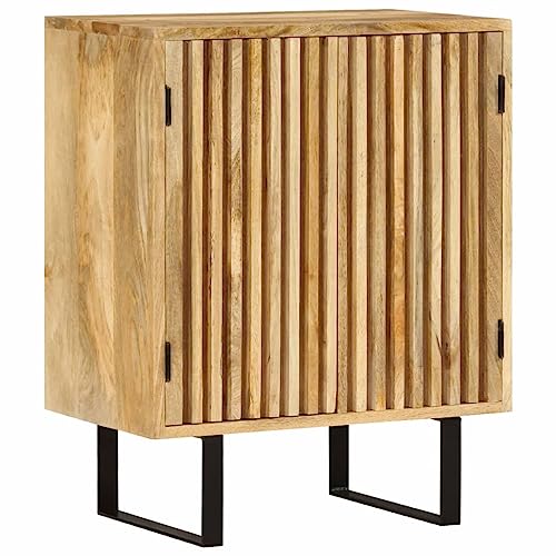 QJBSAVVA Sideboard, schuhschrank Holz Barschrank Buffetschrank Landhausstil Bücherregal mit Türen Geeignet für Wohnzimmer Küche Schlafzimmer Bäder mit 2 Türen 55x35x70 cm Massivholz Mango