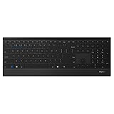 Rapoo E9500M kabellose Tastatur wireless Keyboard flaches Aluminium Design 12 Monate Batterielaufzeit DE-Layout QWERTZ PC & Mac - schwarz