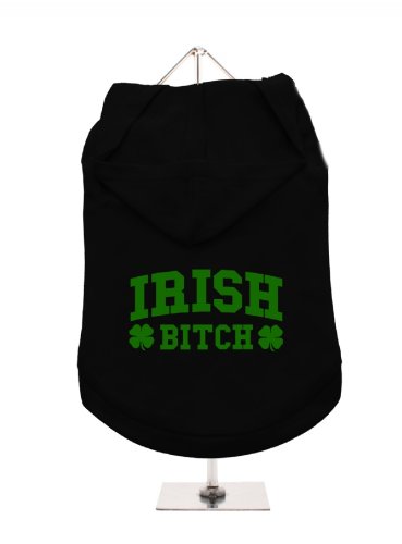 "St. Patrick: Irische Bitch" UrbanPup Hunde-Hoodie Hoodie (schwarz/grün)