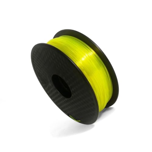 Buntes Filament for 3D-Drucker, ABS-Kohlefaser, 1,75 mm Maßgenauigkeit +/- 0,05 mm, Drucktemperatur 220–250 Grad, 1 kg (Farbe : Transparent Fluorescent Yellow)