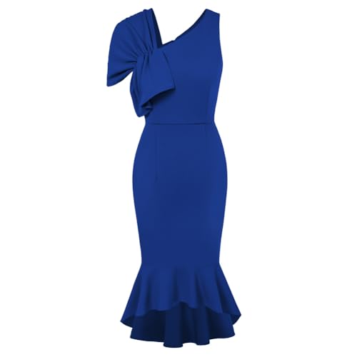 Belle Poque Damen Party Etui Pencilkleid Elegant Abendkleid mit Fischschwanz Königsblau XL