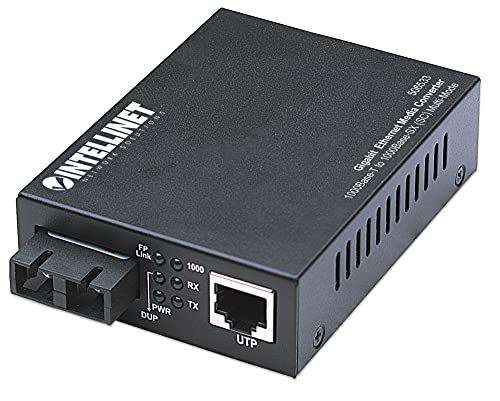 Intellinet 506533 Gigabit Ethernet Medienkonverter 1000Base-T auf 1000Base-SX (SC) Multimode 550 m schwarz