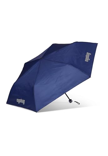 ergobag Regenschirm - Schultaschenschirm für Kinder, extra leicht mit Tasche, Ø90cm - BlauchlichtBär - Blau