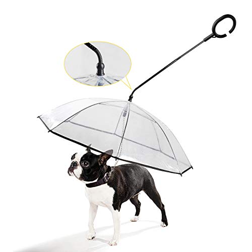 K&L Haustier-Regenschirm mit Leine., C-shape, durchsichtig