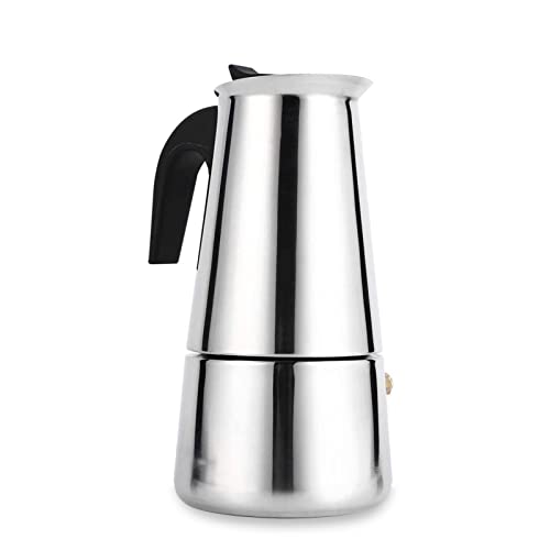 Acogedor Kaffeemaschine/Espressomaschine Kaffeemaschine - Espresso-Kocher/italienische Moka-Kaffeekanne - Edelstahlkaffee-Dauerfilter und hitzebeständiger Griff (100/200/300 / 450ml) (100ml)