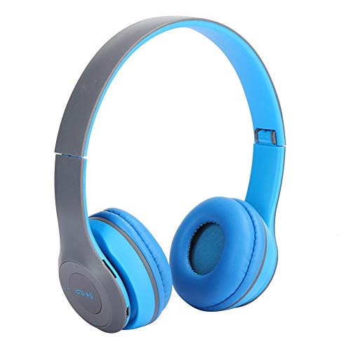 Drahtloses Bluetooth-Headset, Mobiltelefone Computer Tablets Rauschunterdrückendes Headset mit Speicherkartensteckplatz Over-Ear-Kopfhörer zum Musikhören Ansehen von Filmen Spielen(Blau)