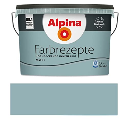 Alpina Farbrezepte Frisches Graublau 2,5 l, gletscherblau, Innenfarbe matt