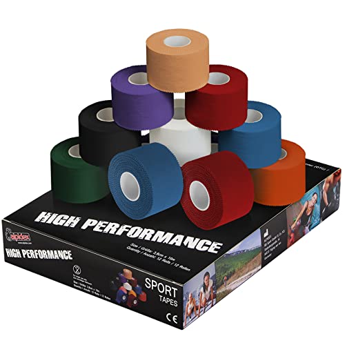 ALPIDEX 12 Rollen Sport Tape Set 3,8 cm x 10 m Tapeverband, Farbe:bunt