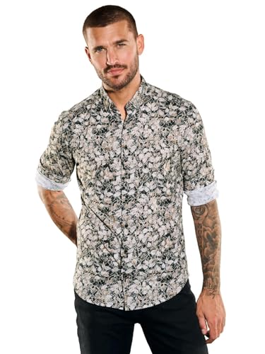 emilio adani Herren Herren Langarm-Hemd aus Jersey, 35575, 35575, Beige in Größe XL