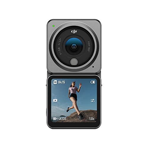 DJI Action 2 Dual-Screen Combo - 4K Action-Kamera mit zwei OLED-Touchscreens, 155° Sichtfeld, Magnetbefestigungen, Stabilisierungstechnologie, Unterwasserkamera ideal für Vlogs und Action-Sport.