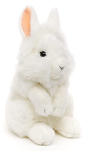 Uni-Toys - Angorakaninchen weiß, stehend - 18 cm (Höhe) - Plüsch-Hase, Kaninchen - Plüschtier, Kuscheltier