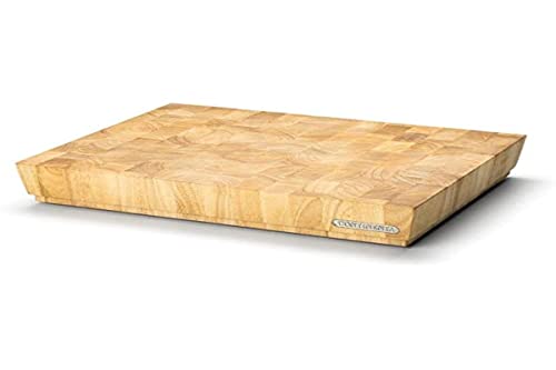 Continenta Profi Hackblock aus hochwertigem Gummibaum Stirnholz, massive Holzwürfel einzeln verleimt, Profi Qualität Schneidebrett, 48 x 36 x 7,3 cm