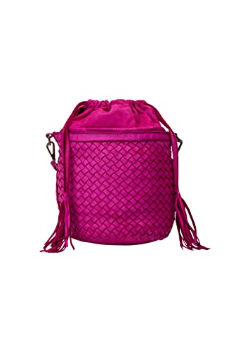 ESHA Women's Bucket Bag aus Leder, PINK