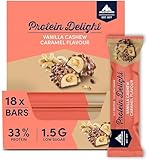 Multipower Protein Delight Eiweißriegel – 18 x 35 g Protein Riegel Box (630 g) – Leckerer Energieriegel – Vanilla Cashew Caramel