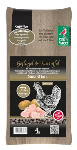 Kiebitzmarkt Superior Hundefutter Trockenfutter Senior/Light Geflügel + Kartoffel getreidefrei (4 kg)
