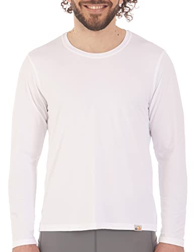 UV Free Langarm Shirt, Rundhals Herren (L, Weiß)