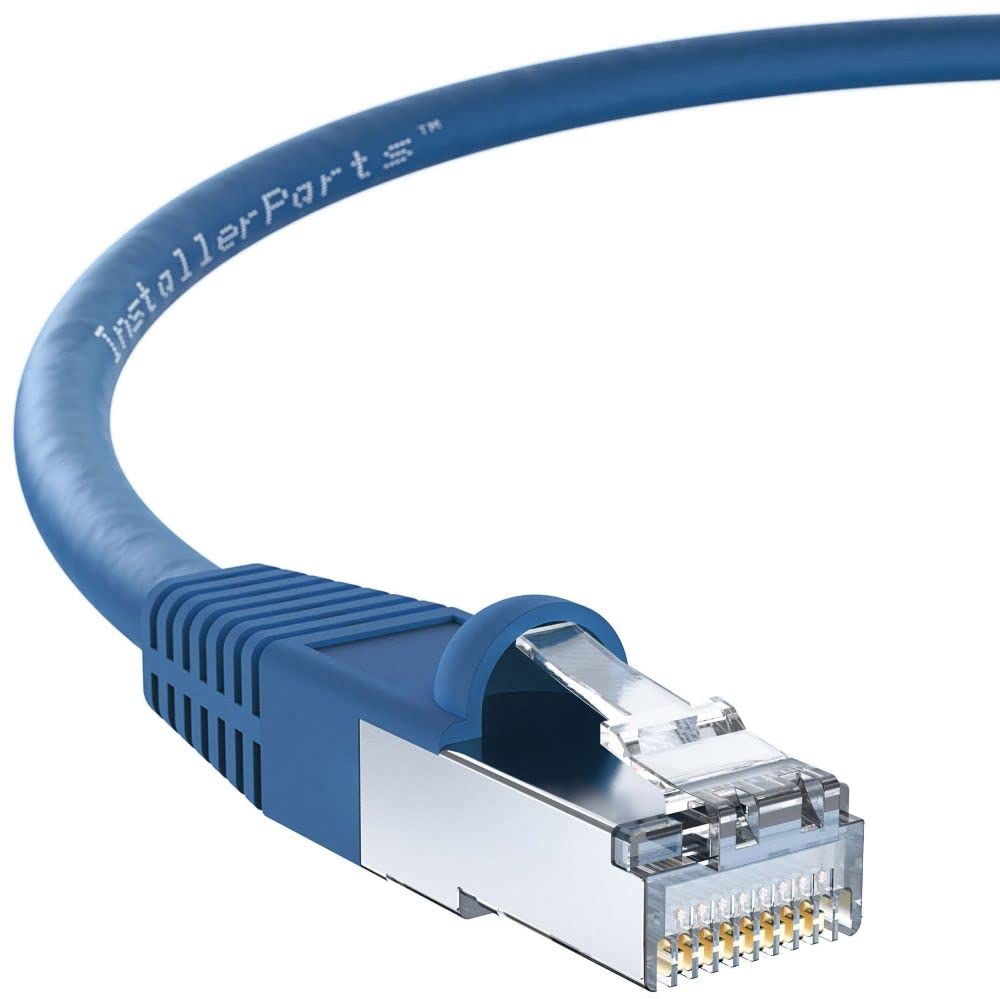 InstallerParts Ethernet Kabel CAT6 Kabel geschirmt (SSTP/SFTP), bootet, 7 Feet (10 Pack) blau