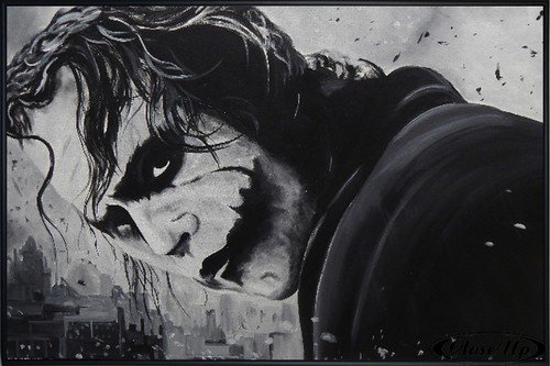 Close Up Dark Knight Poster Joker Ed Capeau (62x93 cm) gerahmt in: Rahmen schwarz