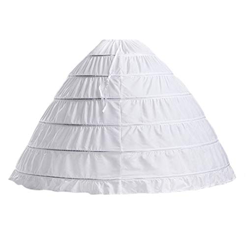 Amosfun Ballkleider Hoop Rock Petticoat 6 Hoop Single Layer Brautkleid Versorgung Petticoat Schlupf Engagement Zubehör (freie Größe) Reifrock