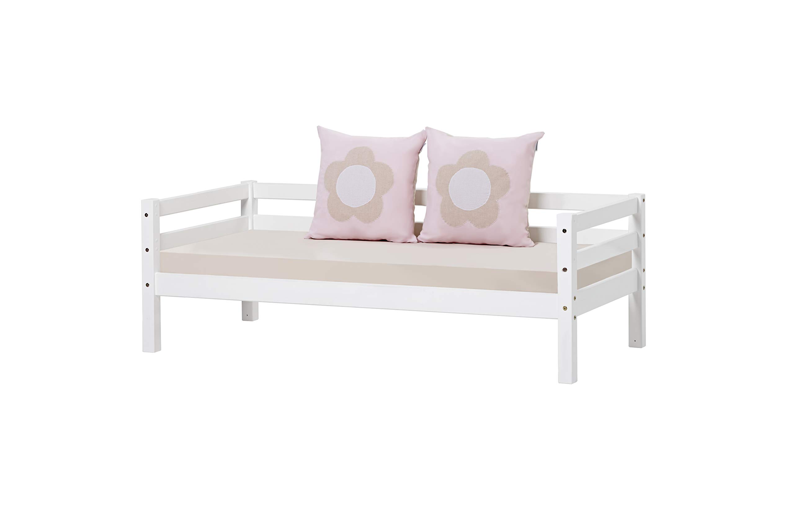 Hoppekids Basic Sofabett, Juniorbett mit Matratze und Bezug passend für Fairytale, Kiefer massiv, Weiß, 168 x 78 x 59 cm