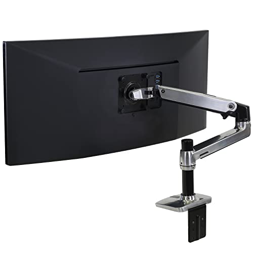 ERGOTRON LX Monitor Arm in Aluminium - Monitor Tischhalterung mit patentierter CF-Technologie für Bildschirme bis 34 Zoll und 33cm Höhenverstellung