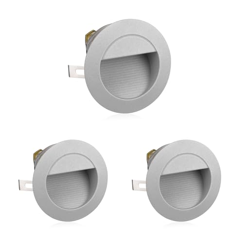 Parlat LED Treppen-Licht Downunder, wetterfest, rund, warm-weiß, 230V, 3 STK.