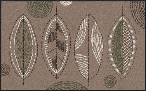 Salonloewe Fußmatte 075x120 cm Stitch Leaves Fußabtreter, innen, außen, Schmutzfangmatte, Sauberlauf-Teppich