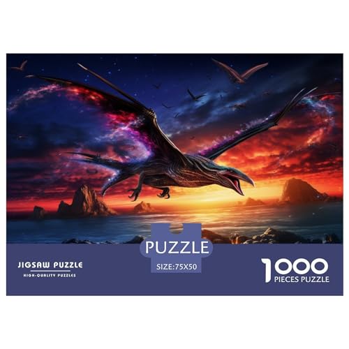 Pteranodon in Flight 1000 Teile Puzzles Erwachsene Geburtstag Moderne Wohnkultur Lernspiel Family Challenging Games Entspannung Und Intelligenz 1000pcs (75x50cm)