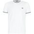 Fred Perry Herren Twin gekippt Jersey T-shirt XXL Weiß