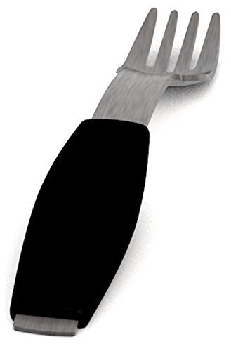 Ornamin Gabel mit schwarzem Griffkissen (Modell M982) | Spezial-Besteck, Einhänder-Hilfsmittel, Essbesteck, Esshilfe