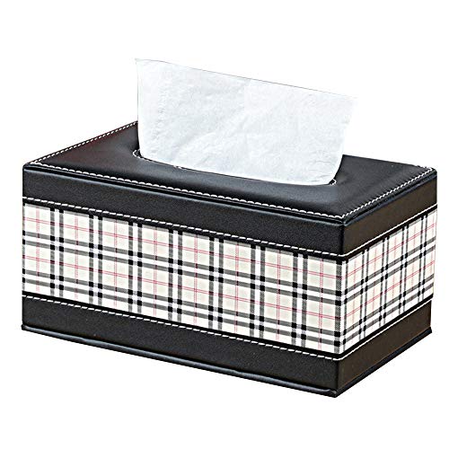 ZXGQF Tissue Box Pu Plaid Muster Papierhandtuchhalter Für Zuhause BüroAuto Dekoration Tissue Box Halter, 190 * 120 * 100 Mm