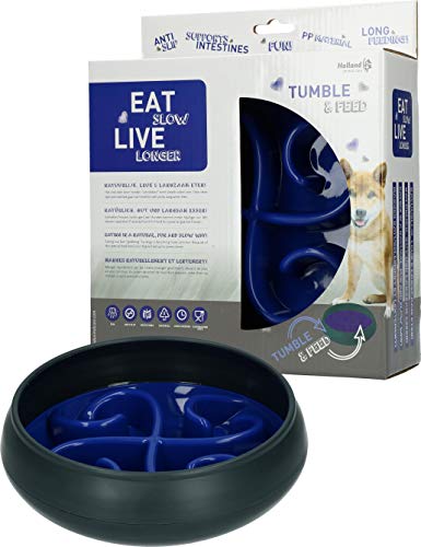 Eat Slow Live Hunde Anti Schling-Napf für gesünderes Fressen 20cm blau rutschfest